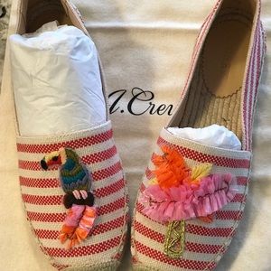 BN J. Crew Parrot/Palm Tree Espadrilles.